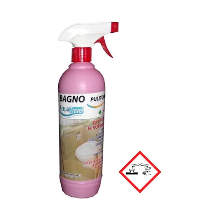 1 - Limpador AcquaTravel 1L para banheiro de campista, aço, cozinha e exaustor